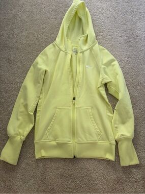 Nike Women's Neon Yellow Hooded Zip-Up Jacket